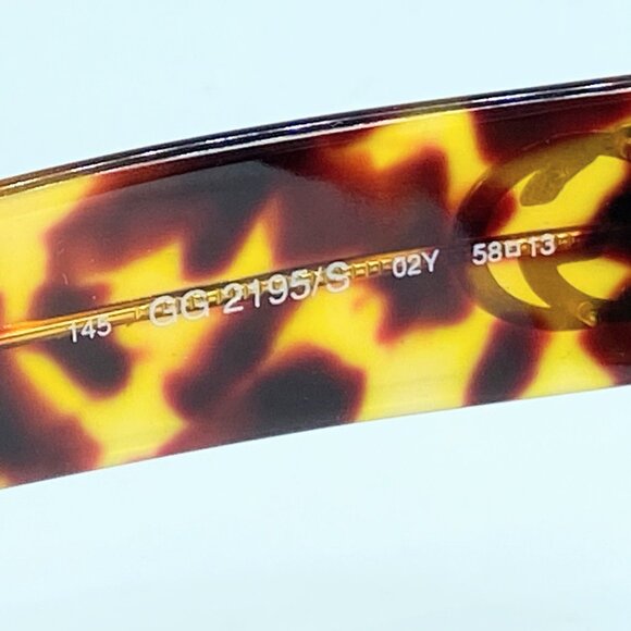 Italy Gucci GG2195 Sunglasses Logo Faux Tortoiseshell Frame Brown GS245 - Picture 6 of 7